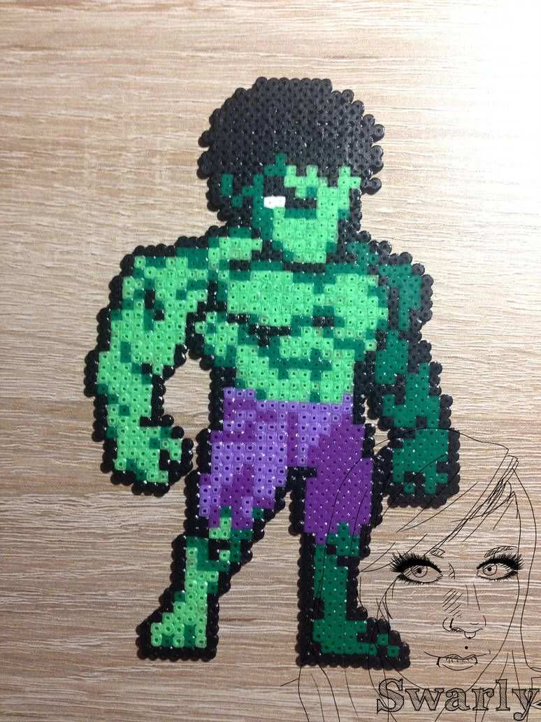 Buegelperlen Vorlagen Hulk