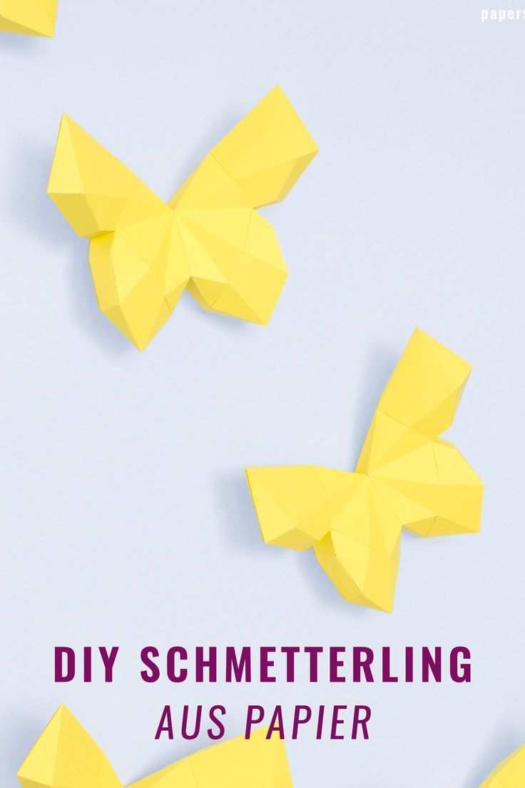 3d Schmetterling Basteln Als Wanddeko Mit Vorlage Schmetterlinge Basteln Basteln Mit Papier Falten Basteln Mit Papier Anleitung