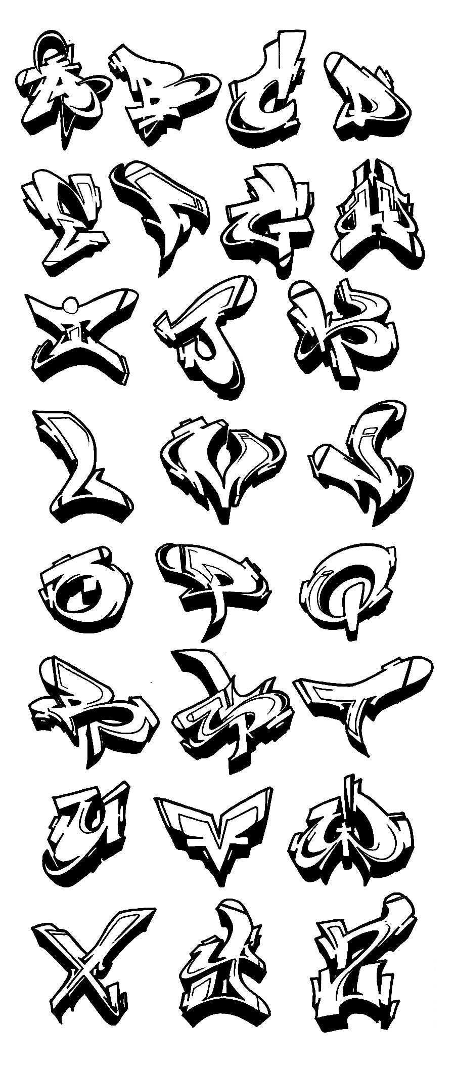 Graffiti Alphabet Wildstyle A Z 3d Graffiti Collection Graffiti Art Letters Graffiti Alphabet Graffiti Alphabet Styles