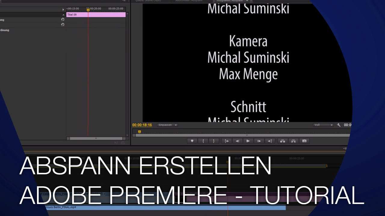 Abspann Erstellen Wie Im Hollywood Film Adobe Premiere Cs6 Tutorial Youtube