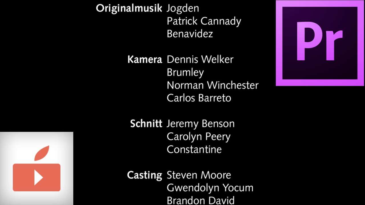 Premiere Pro Tutorial Abspann Outro Erstellen Youtube