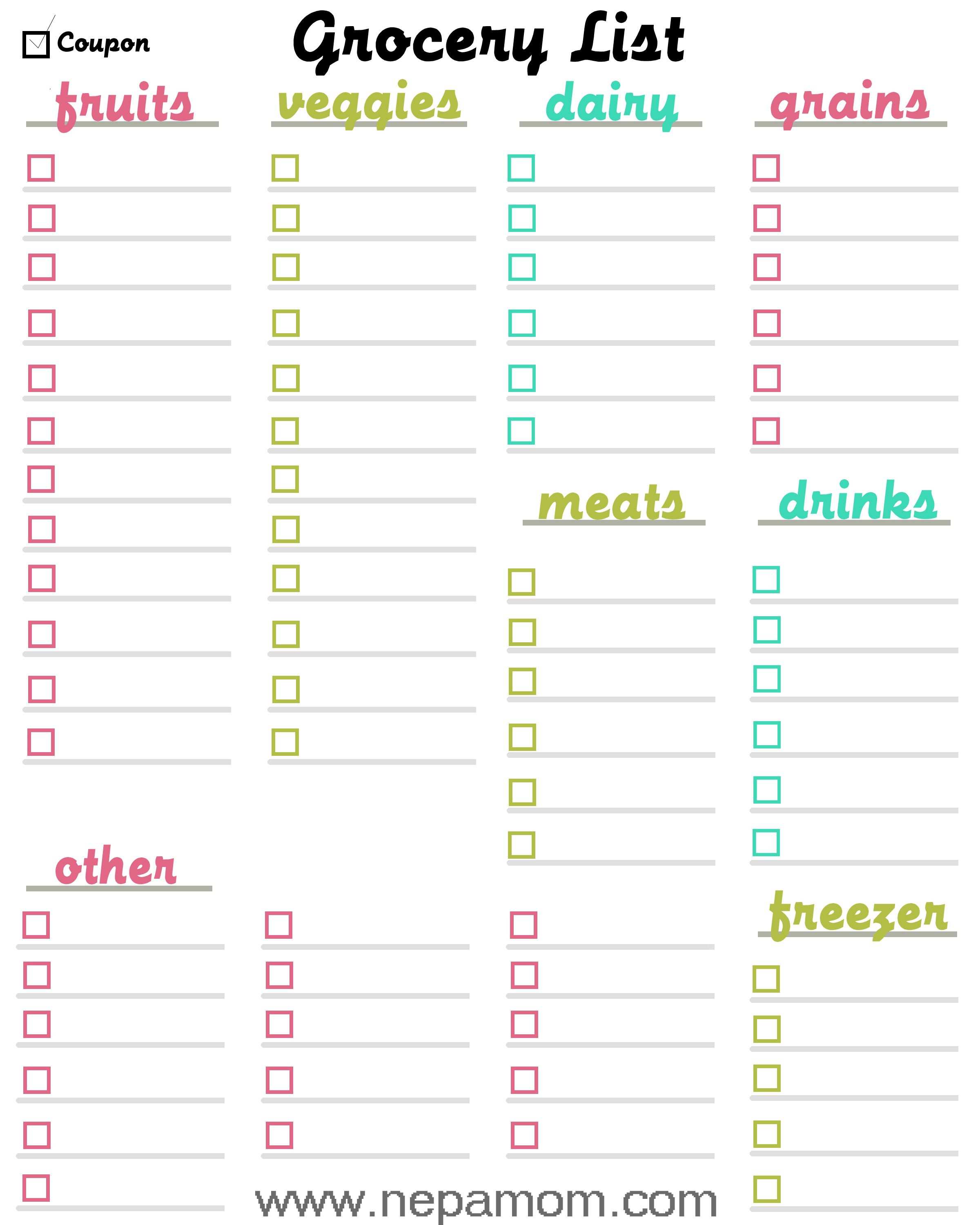 Grocery Shopping List Template Print This Template Out And Save Money And Time At The Grocery Store Grocery Shopping List Template Printable Grocery List Template Grocery List Template
