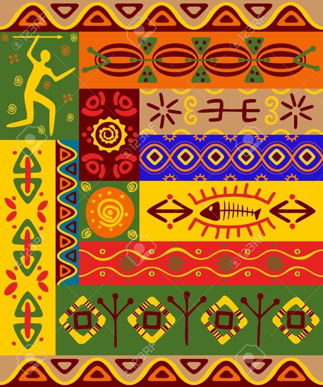 Abstrakt Ethnische Muster Und Ornamente Fur Design Standard Bild 9929699 Ethnische Muster Afrikanische Kunst Afrikanische Muster
