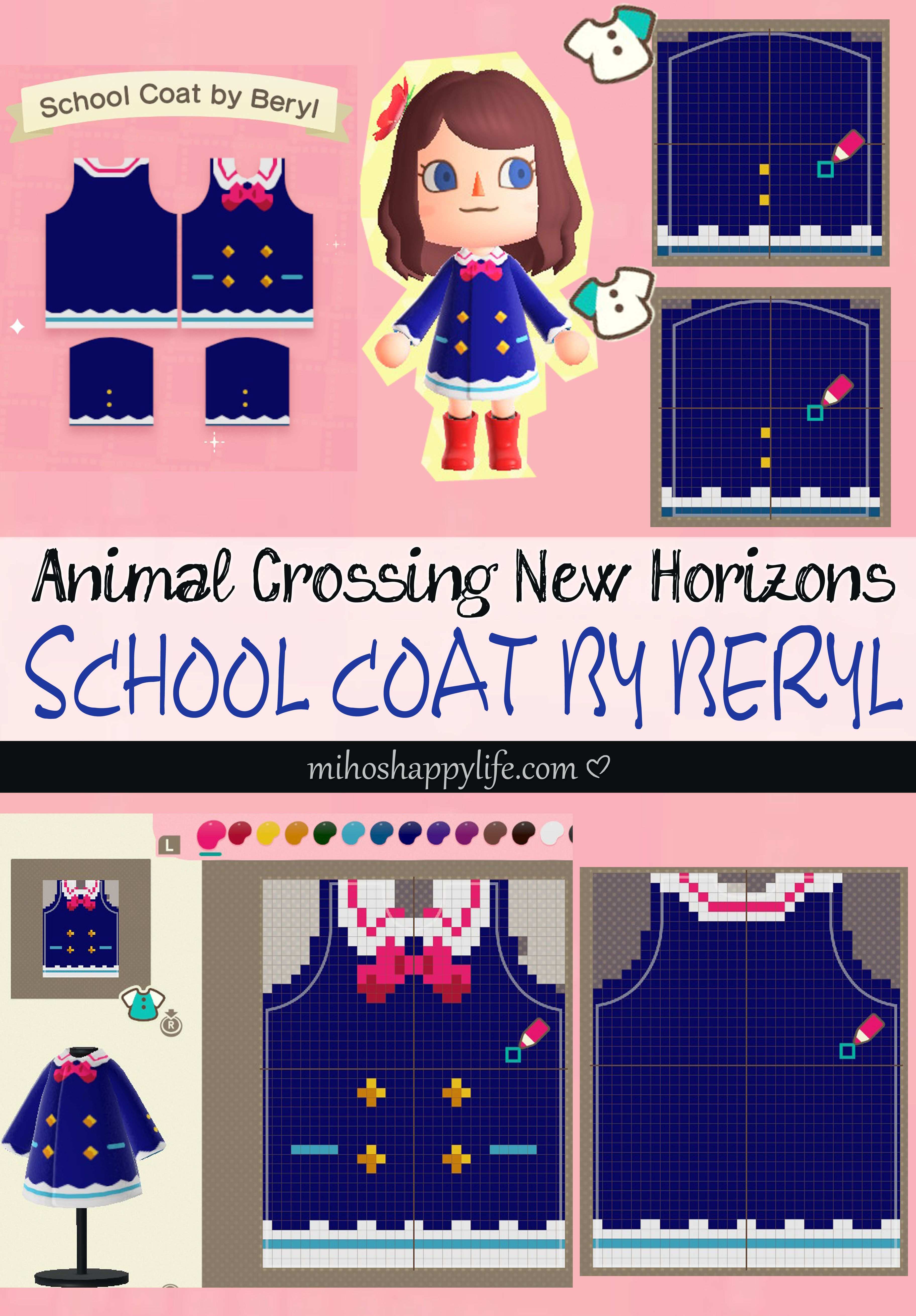 Animal Crossing New Horizons Template Design School Coat Animal Crossing New Animal Crossing Animal Crossing Game