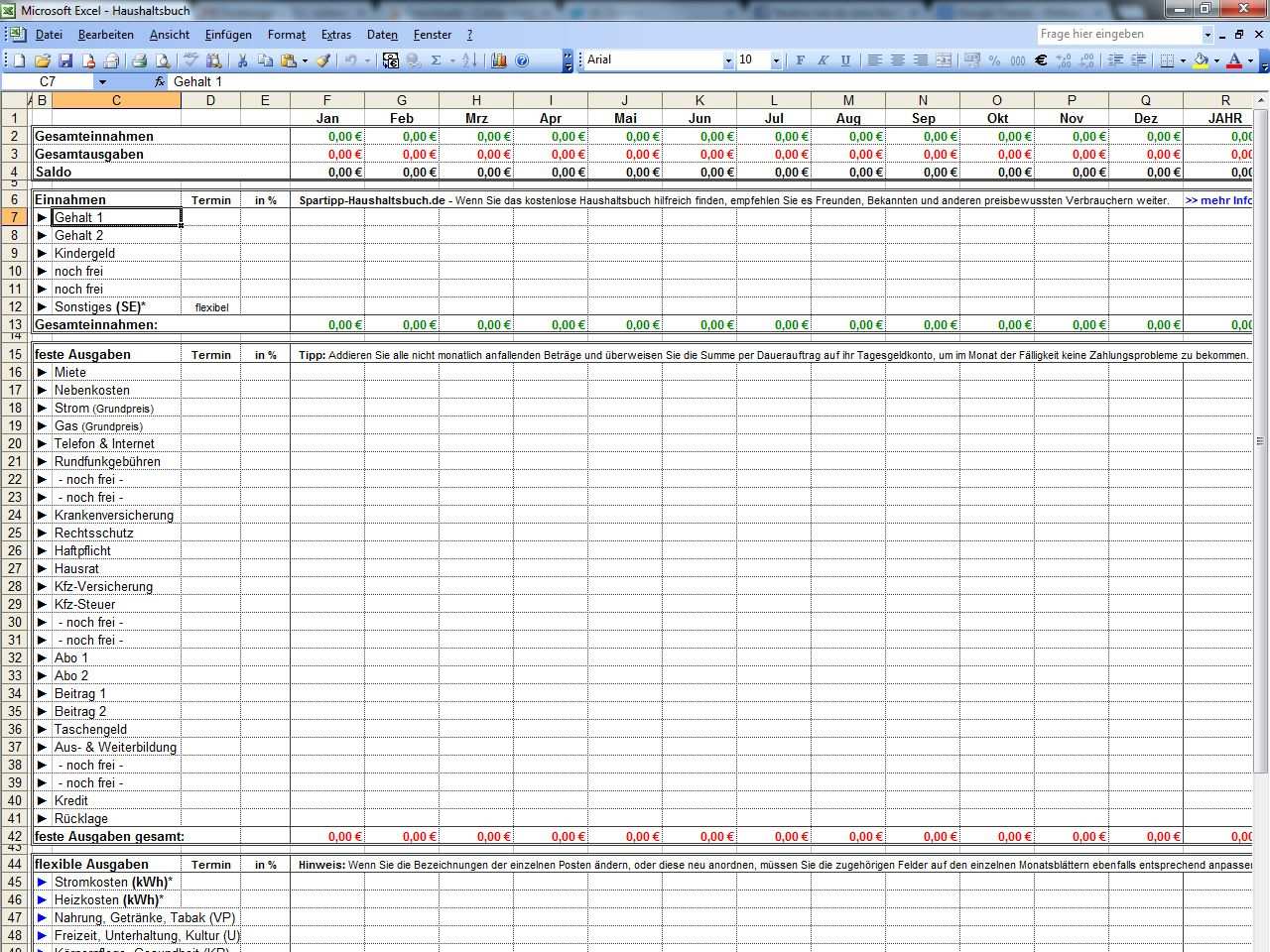 Excel Haushaltsbuch Haushaltsbuch Vorlage Haushaltsbuch Excel Vorlage Haushaltsbuch Excel