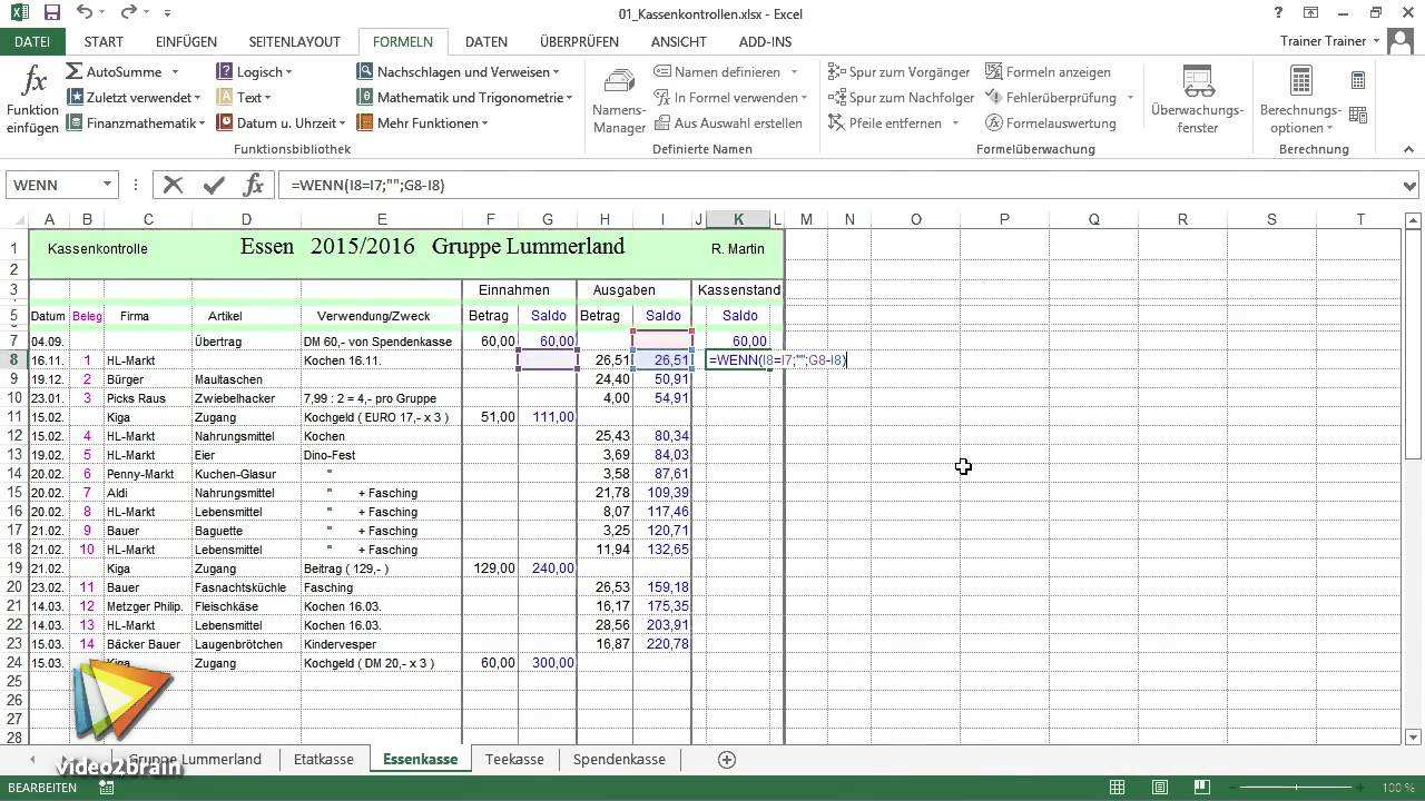 Excel Workshop Kassenbuch Tutorial Einfache Rechnungen Durchfuhren Video2brain Com Youtube