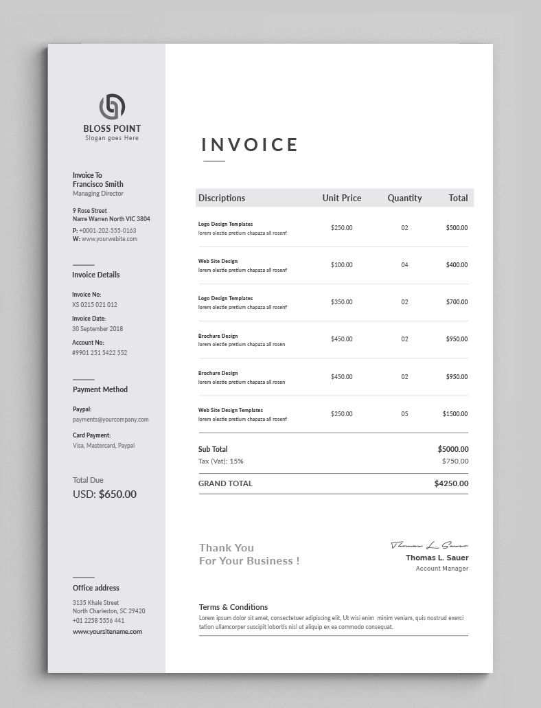 Invoice Template Invoice Design Ms Excel Auto Calculation Etsy Invoice Design Template Photography Invoice Invoice Design