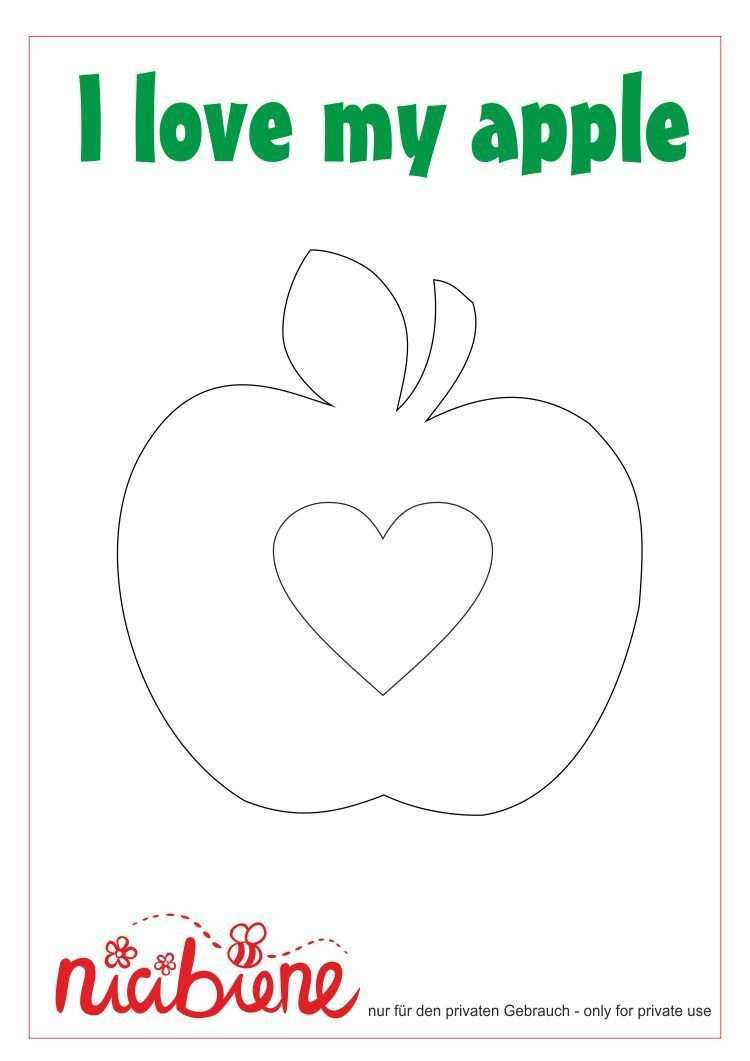 Applikationsvorlage Apfel Mit Herz Applikationsvorlage Applikation Vorlagen Apfel Basteln