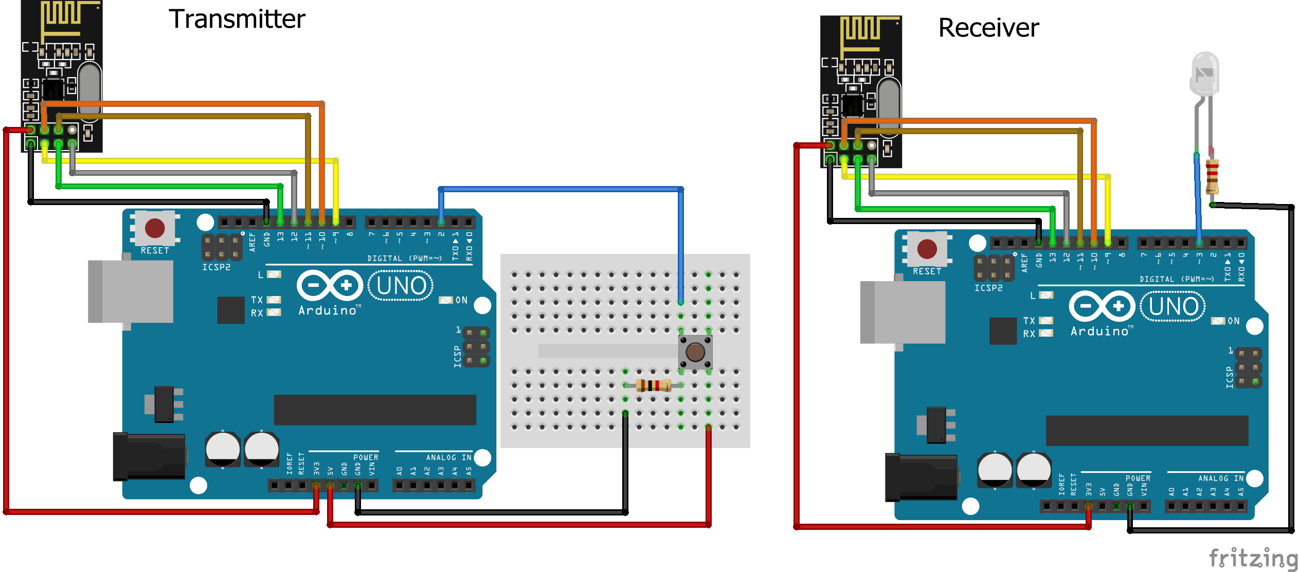 Nrf24l01 Interfacing With Arduino Wireless Communication Arduino Project Hub