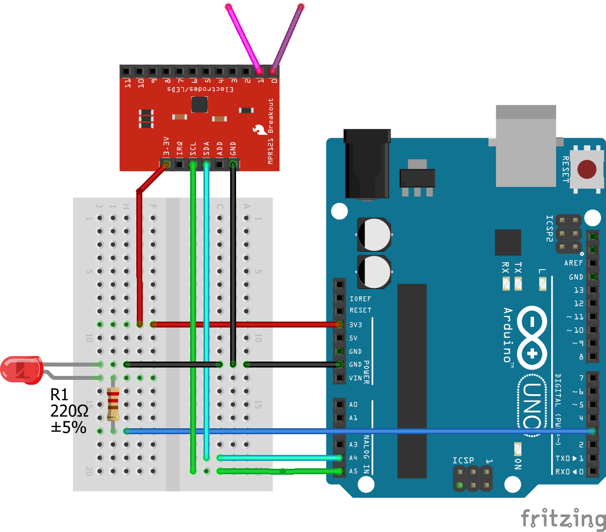 Turn Almost Any Surface Into A Touch Button With Mpr121 Arduino Project Hub