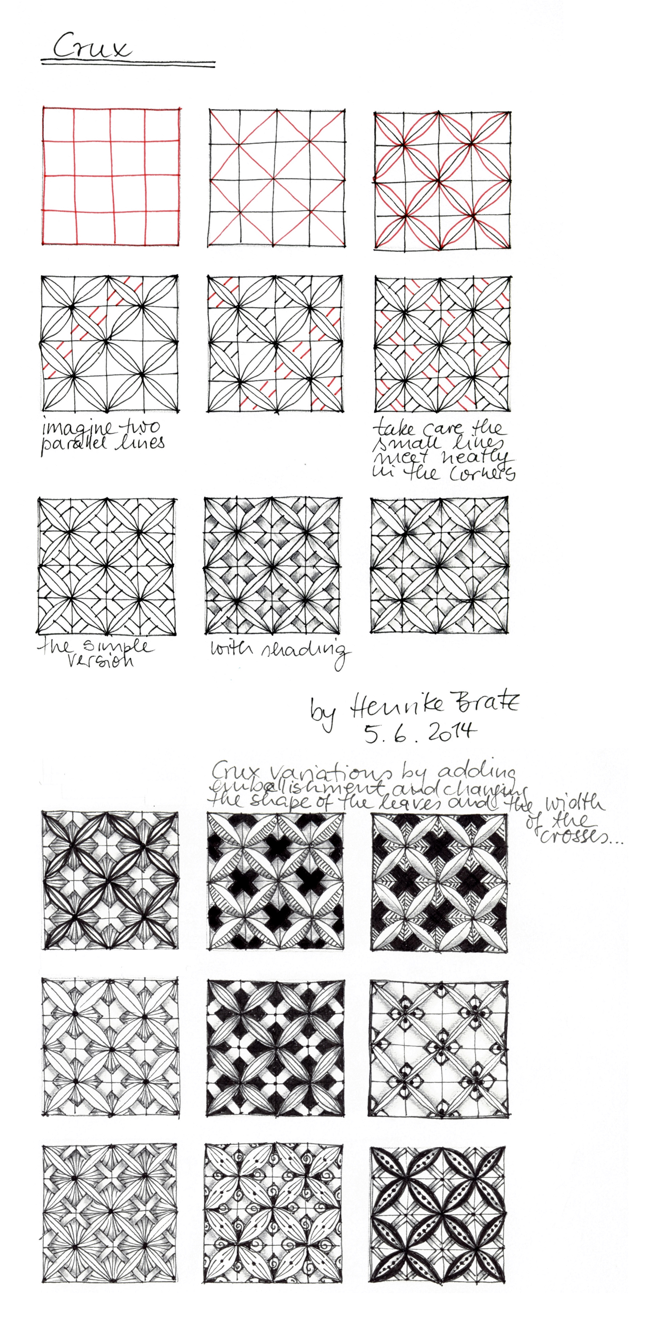 Tangle Pattern Crux Verflechtung Muster Strohsterne Basteln Zentangle Designs