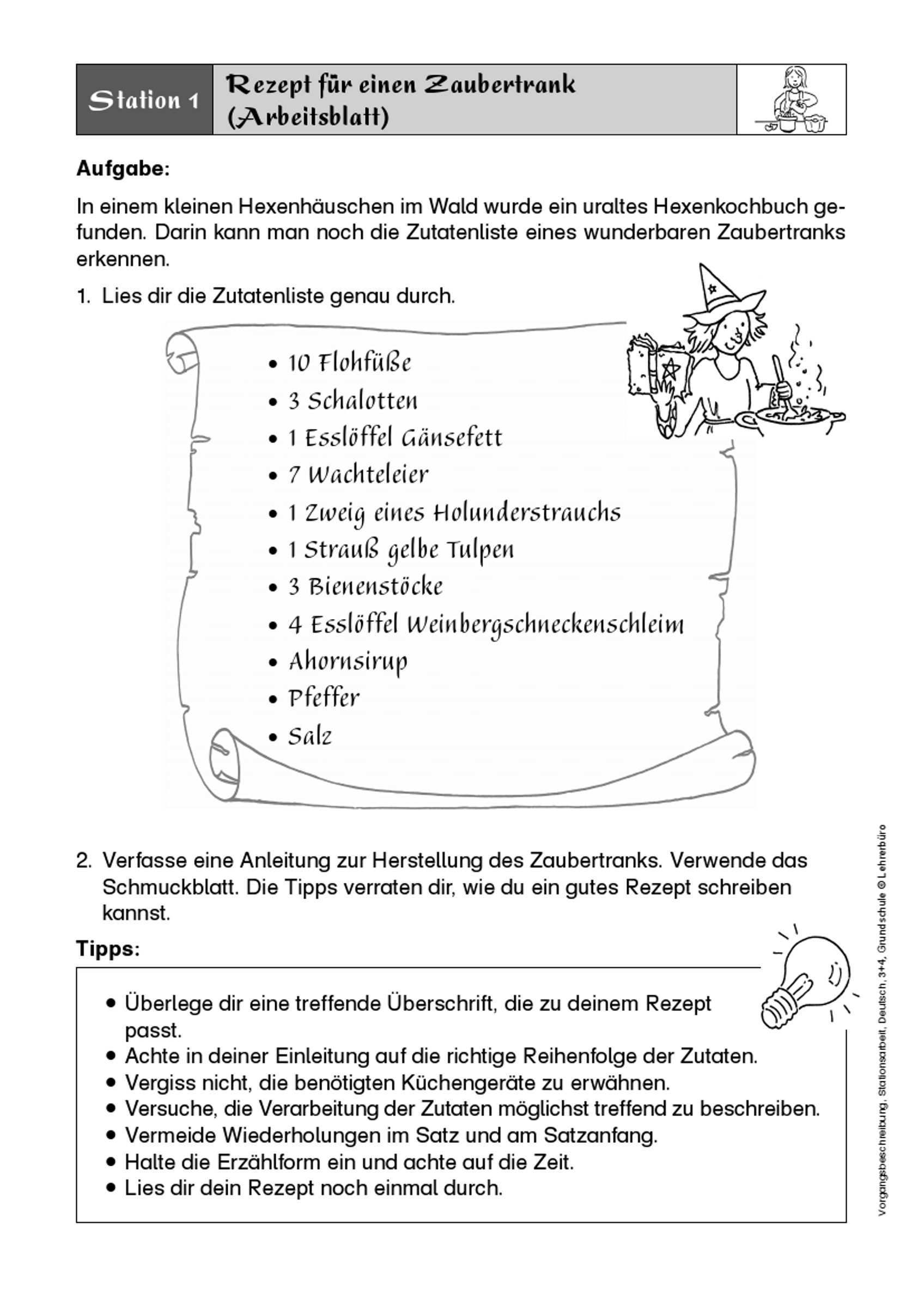 Afbeeldingsresultaat Voor Rezept Schreiben Grundschule Vorgangsbeschreibung Lebenslauf Grundschule
