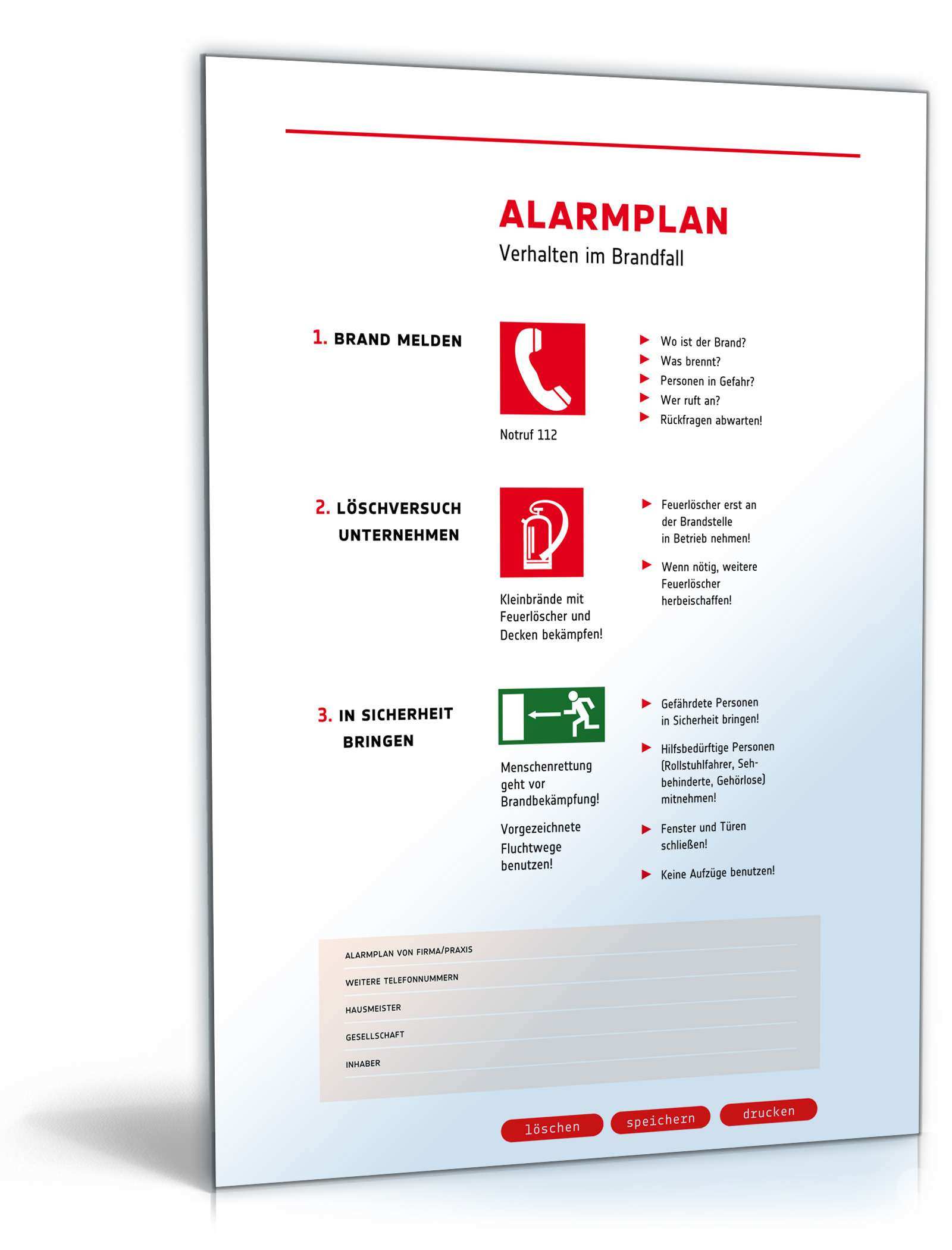 Piktogramm Alarmplan Muster Zum Download