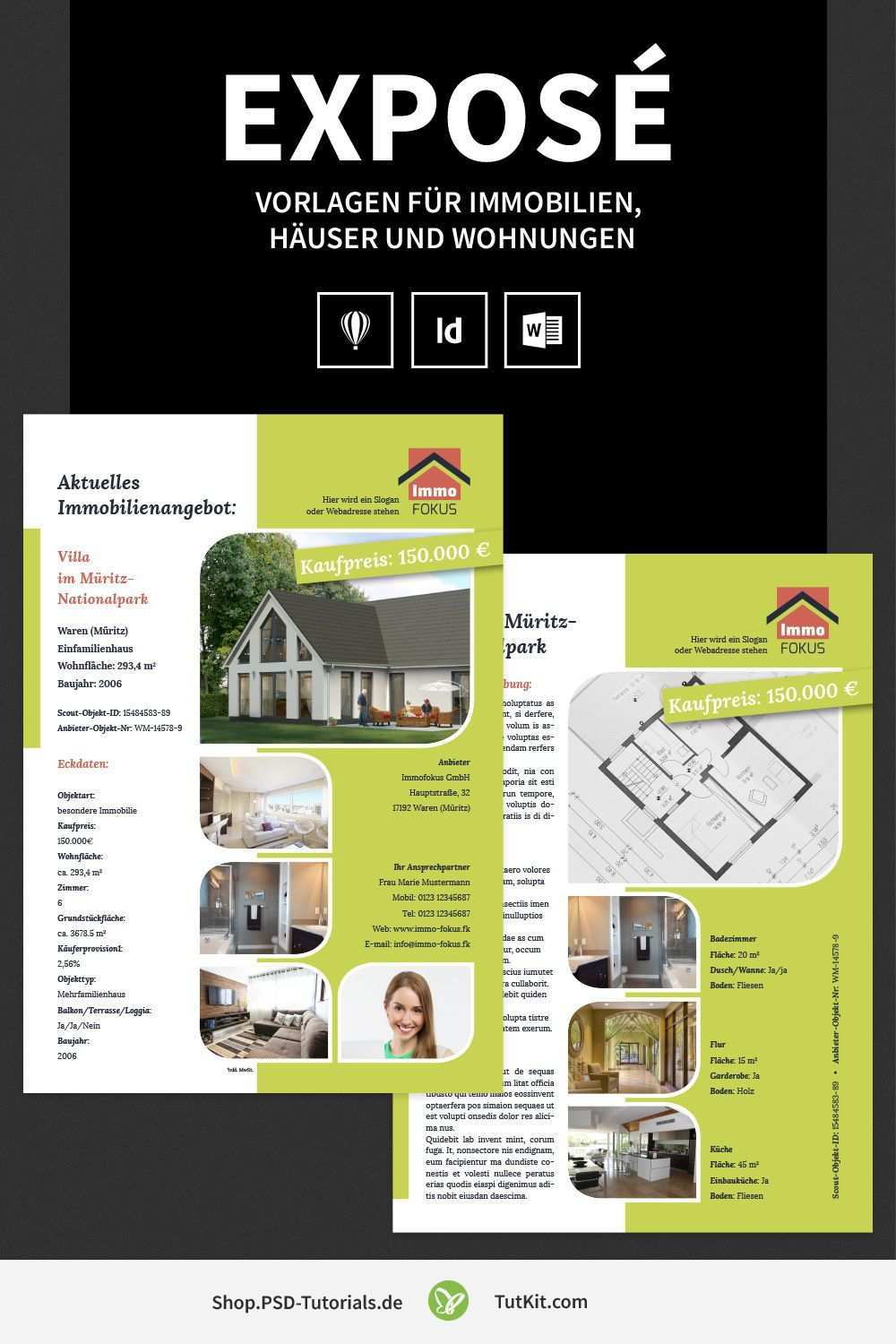 Hochwertige Immobilien Expose Vorlagen Flugblatt Design Immobilien Vorlagen