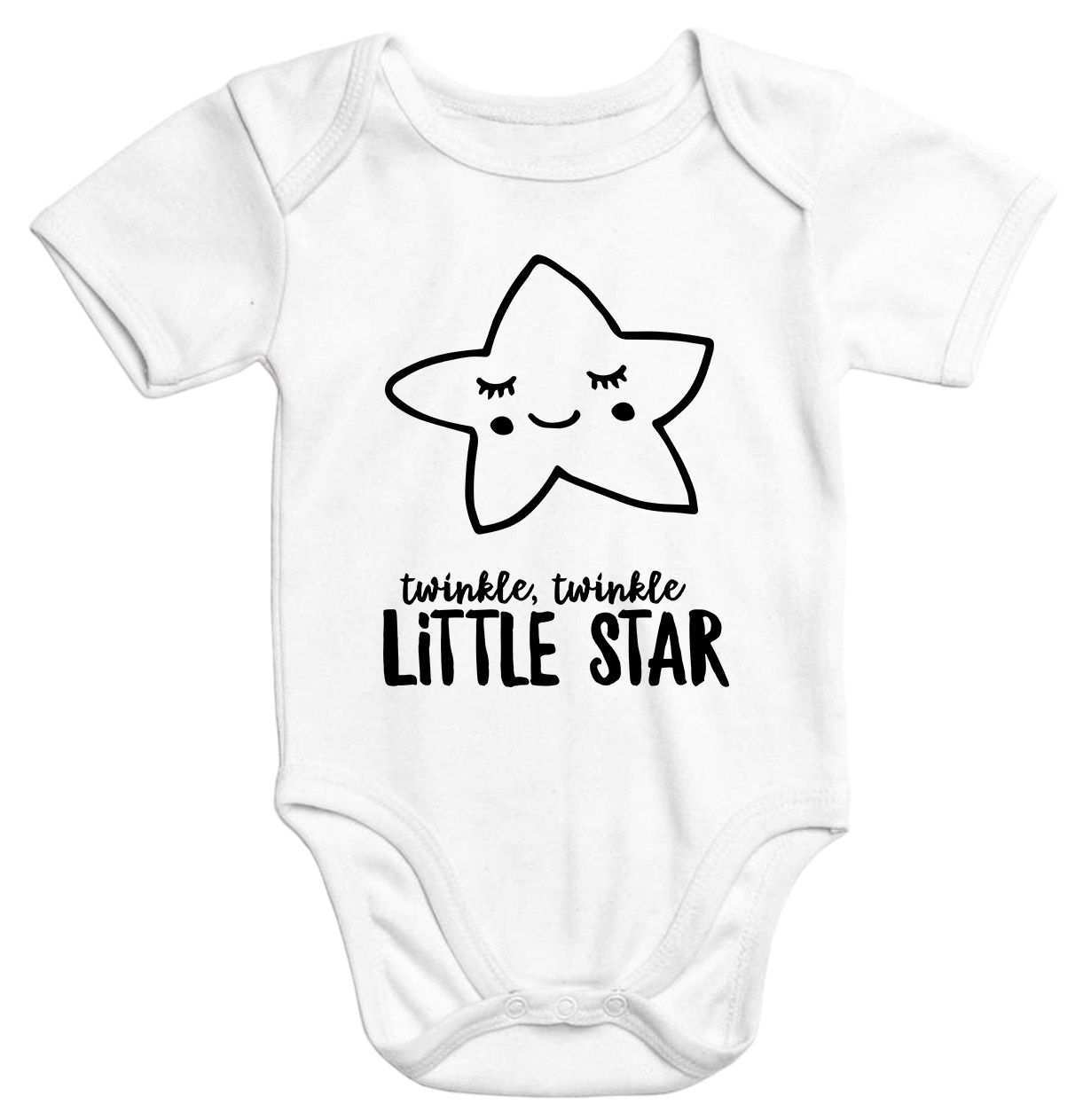 Baby Body Mit Stern Aufdruck Twinkle Twinkle Little Star Bio Baumwolle Kurzarm Moonworks Baby Body Spruche Baby Klamotten Madchen Babybody