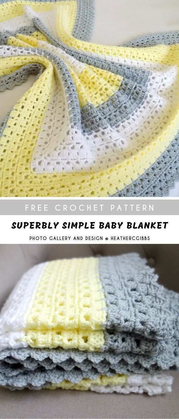 Superbly Simple Baby Blanket Baby Wear In 2020 Hakeldecken Muster Babydecke Muster Hakelmuster Babydecke