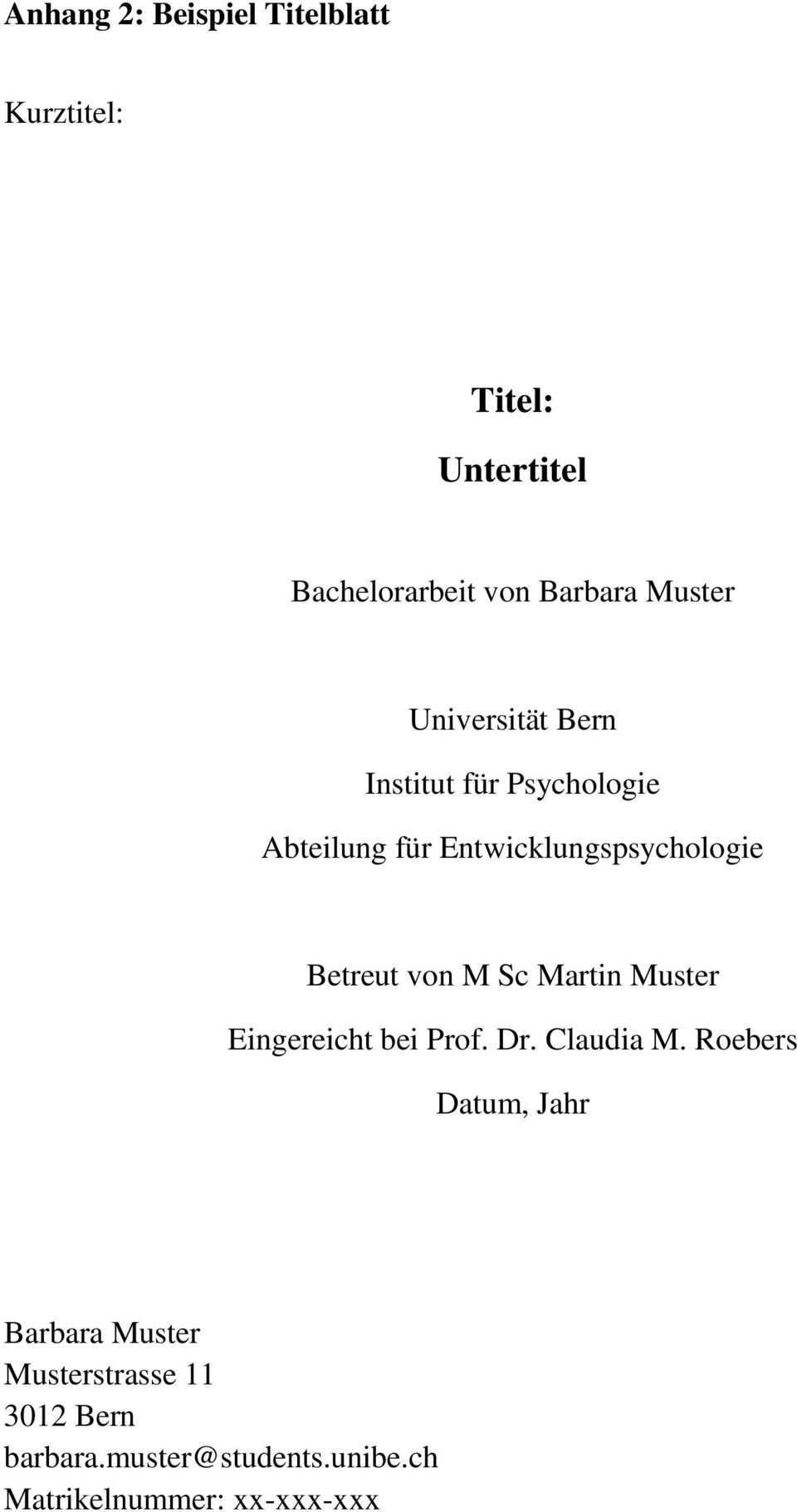 Universitat Bern Formale Und Inhaltliche Hinweise Zur Gestaltung Von Bachelorarbeiten Pdf Free Download