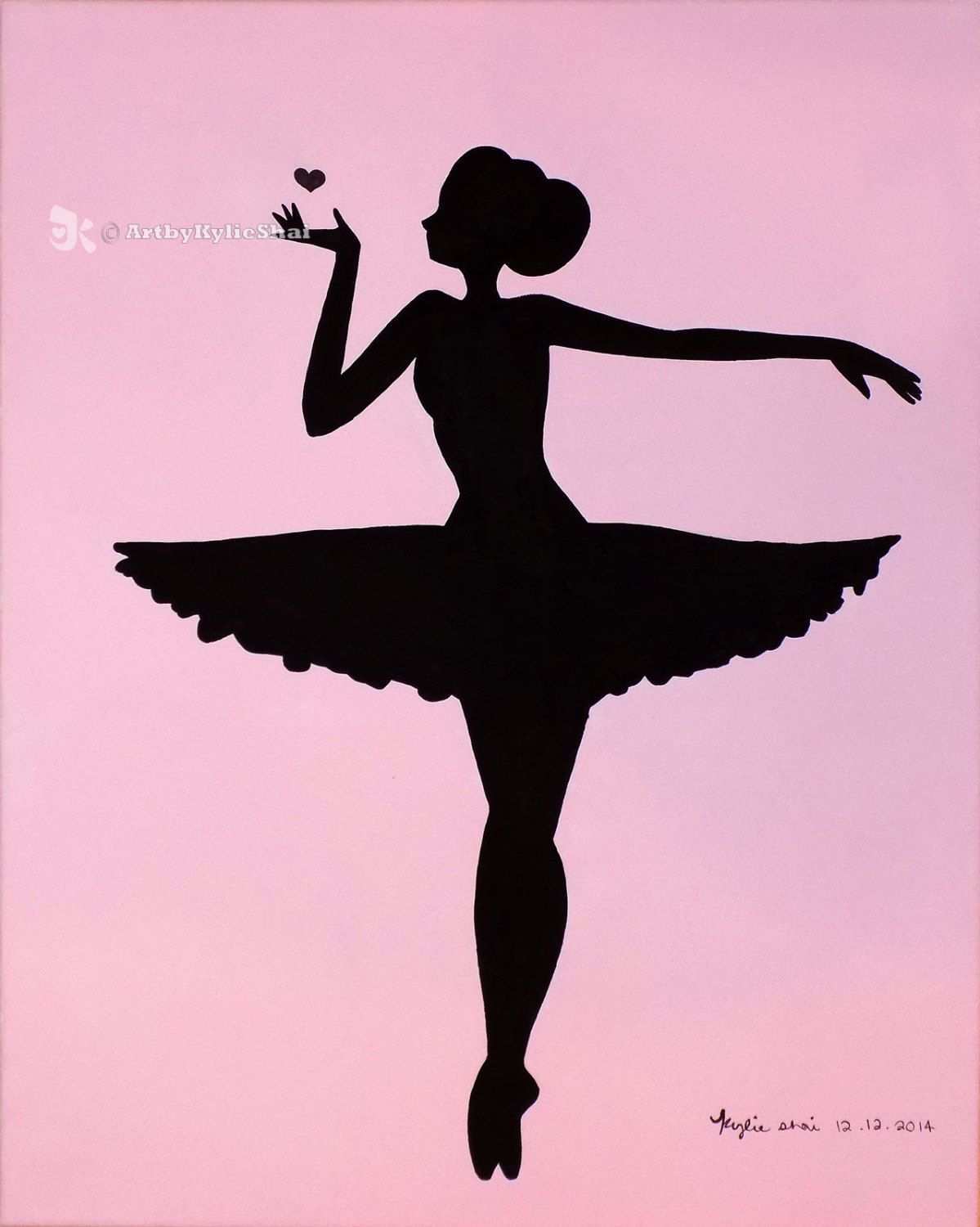 Printable Ballerina Silhouette Pink Ballerina Silhouette Silhouette Art Silhouette