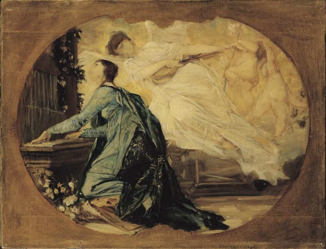 Gustav Klimt Entwurf Fur Die Allegorie Der Musik 1885 Idee Farbe Moderne Malerei Kunstproduktion