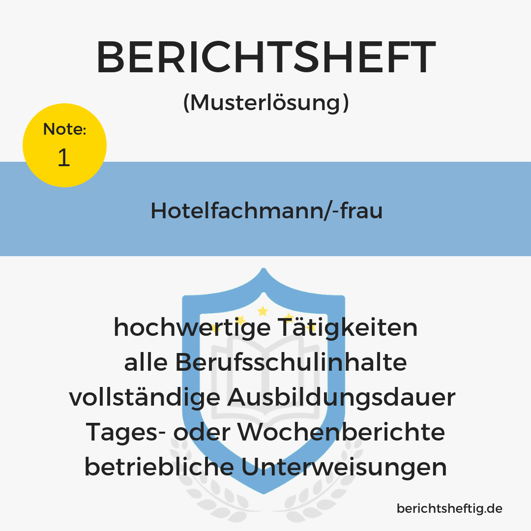 Hotelfachmann Frau Fertiges Berichtsheft Download