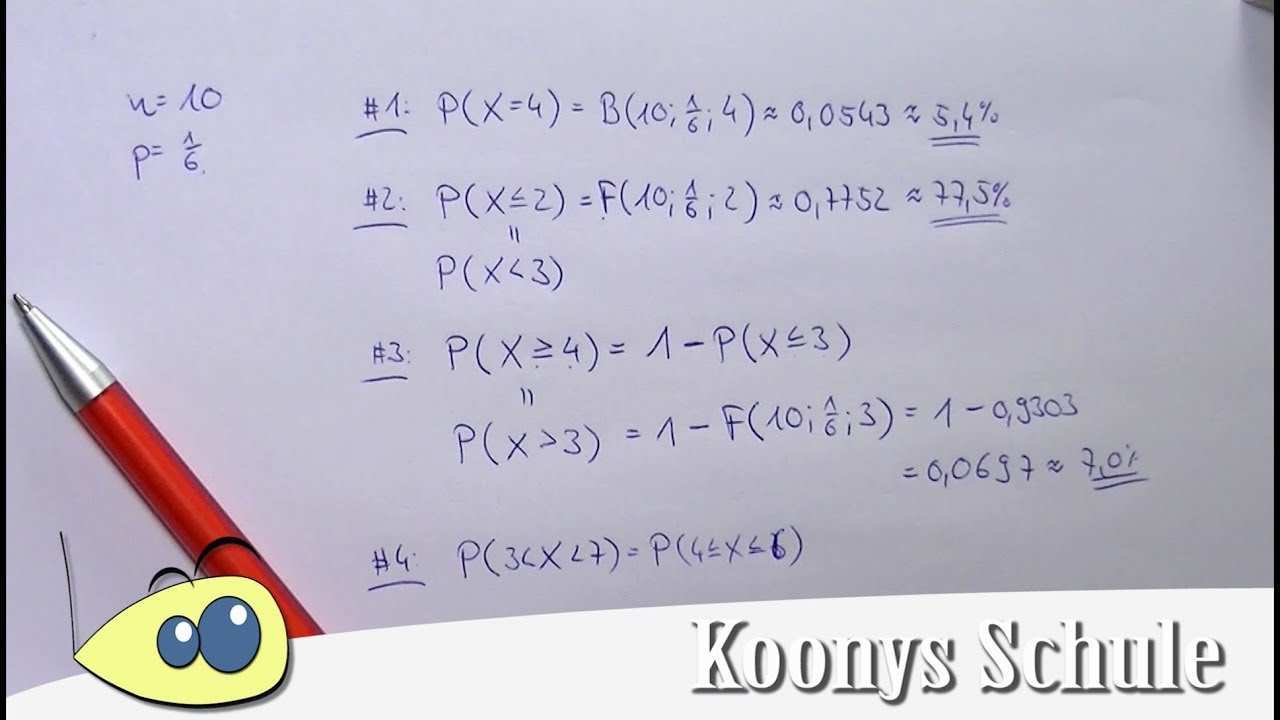 Aufgabentypen Bernoulli Ketten Mit Tabelle Am Beispiel Vorgerechnet Stochastik Youtube