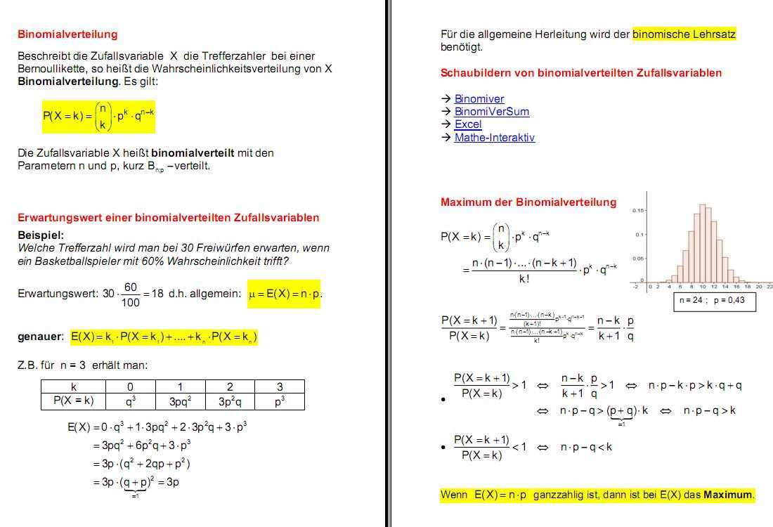 Bernoulli Ketten Und Binomialverteilung Landesbildungsserver Baden Wurttemberg