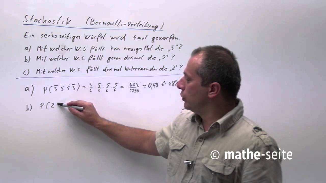 Bernoulli Experiment Bernoulli Gleichung Bernoulli Verteilung Bernoulli Kette Beispiel 1 Youtube