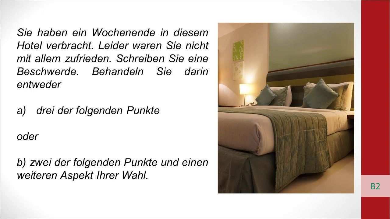 Beschwerdebrief Hotelzimmer Telc B2 Spa Hotel Deutschlehrer Hotelzimmer