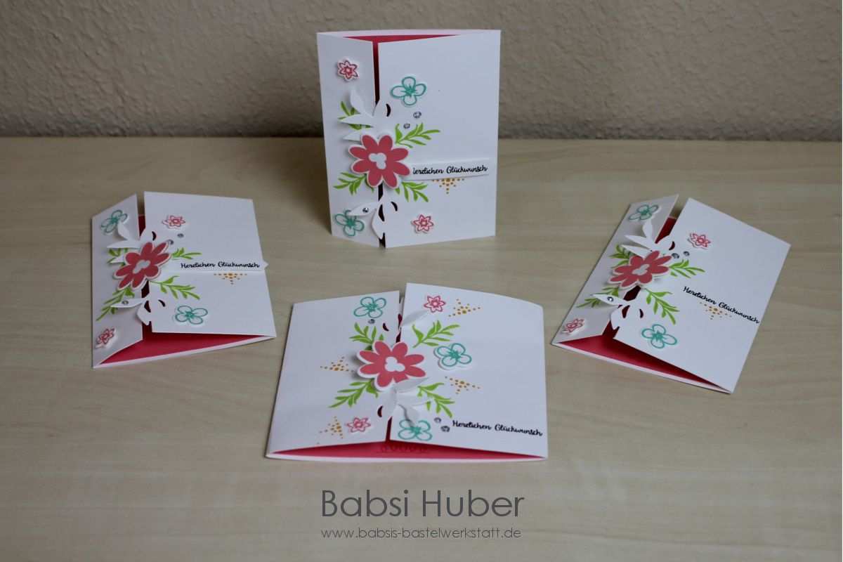 Besondere Kartenform Stampin Up Babsis Bastelwerkstatt Floraler Fensterfalz Bouquet Blooms Karte Mit Besonderem V Karten Geburtstagskarte Gluckwunschkarte