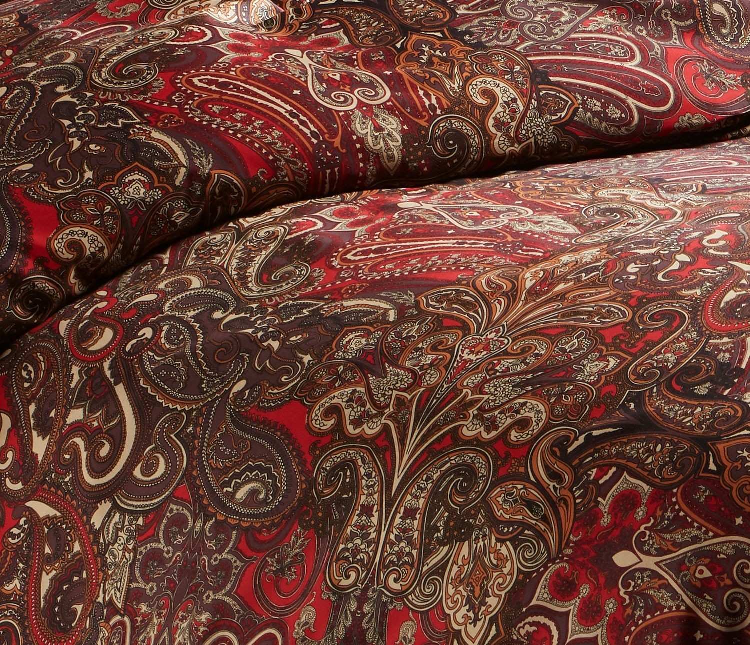 Mako Satin Bettwasche Paisley Orientalisch Rot Von Bettwaesche Mit Stil