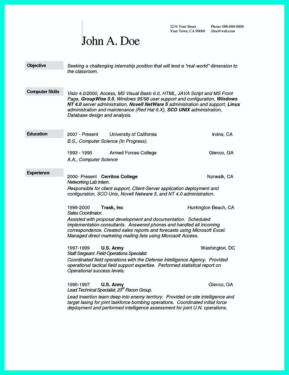 What You Will Include In The Computer Science Resume Depends On The Training As Well As The Previous Experience You Will Write If You Are A Fresh Gra Lebenslauf
