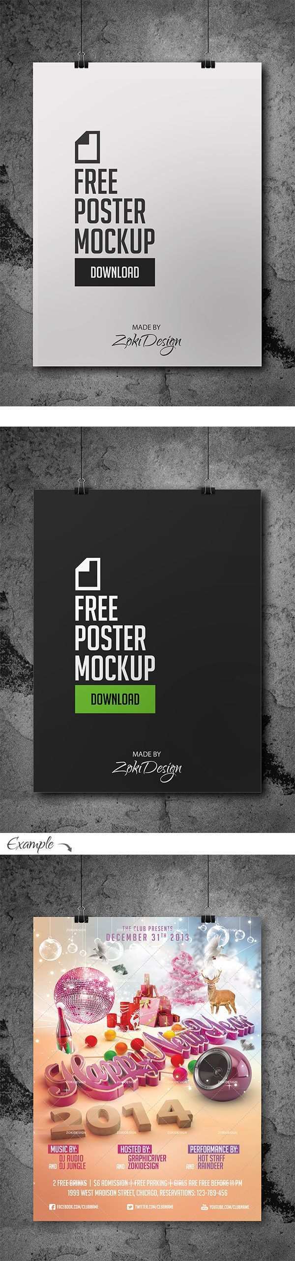 Free Poster Mockup Mockup Pinterest Web Design Cooles Poster Infografik