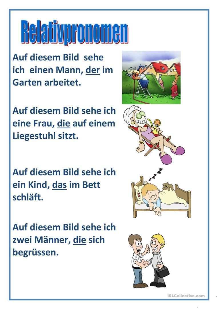 Relativpronomen Deutsche Sprache Deutsch Lernen Deutsche Grammatik