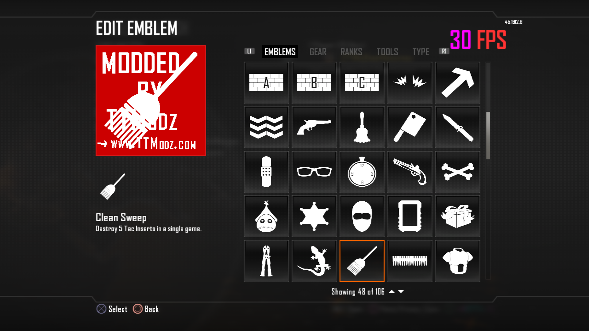 Unlock All Emblem Items In Black Ops 2 Thinktwicemodz Ttmodz Black Ops 2 Black Ops Clean Sweep Emblems