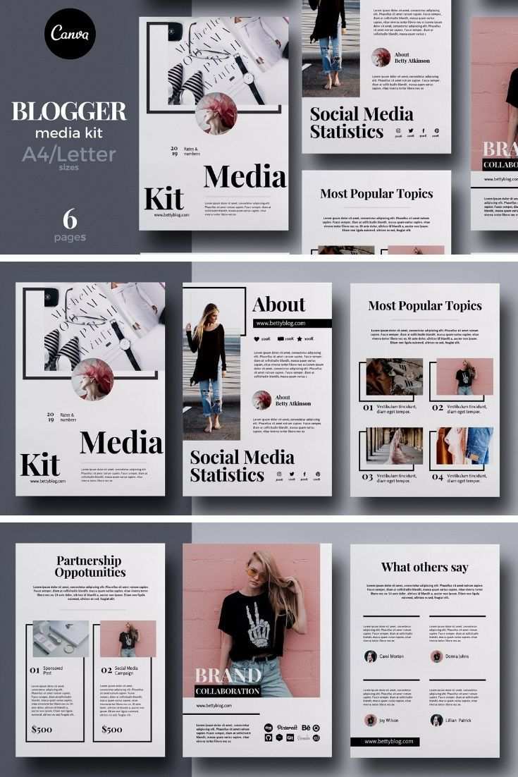 Blogger Media Kit Canva Template Blogger Media Kit Media Kit Media Kit Examples