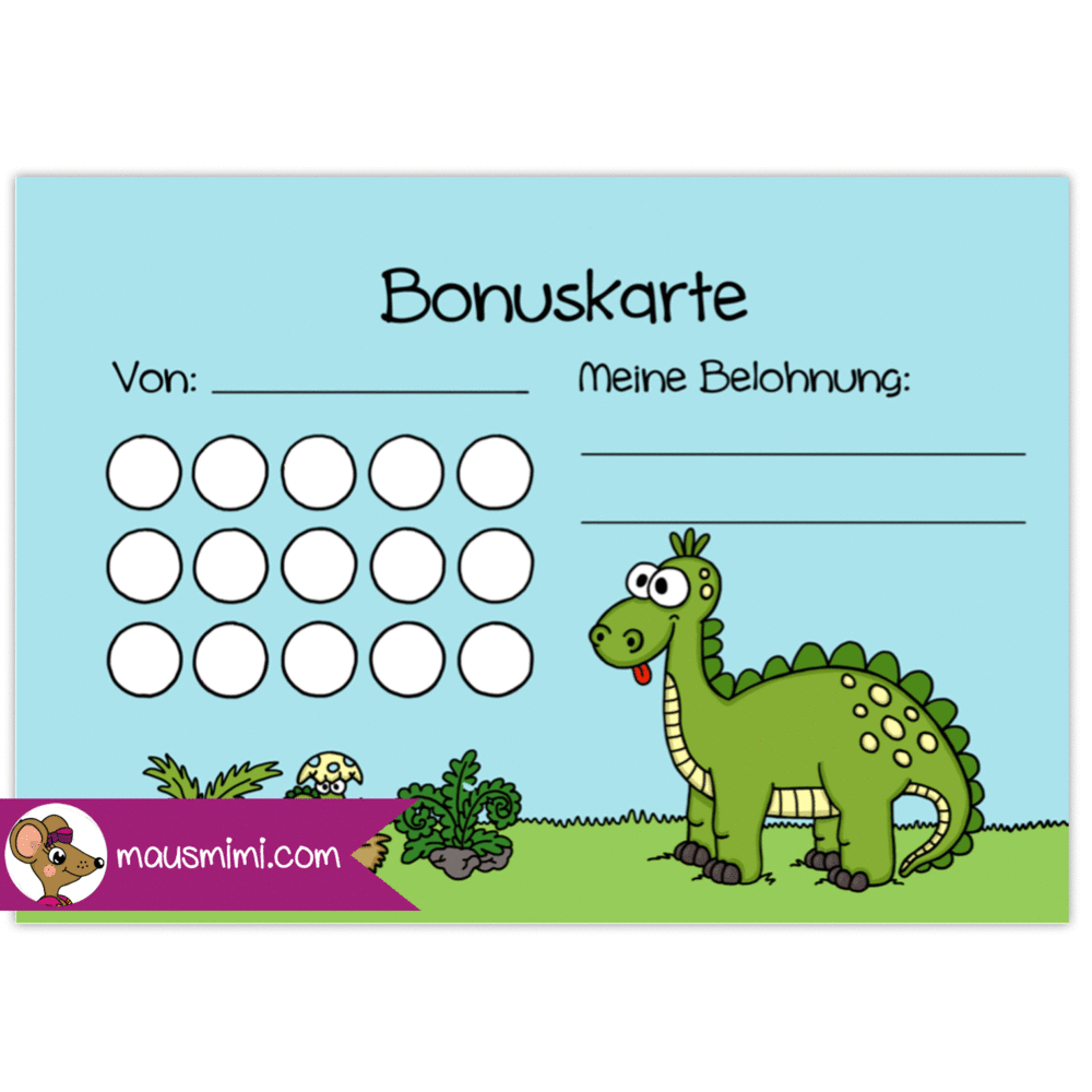 Printable Din A6 Bonuskarte Dino Dinosaurier Kinder Motivieren Bonuskartenstempel Kinder Belohnen Belohnu Kinder Belohnen Bonuskarte Hausarbeiten Fur Kinder