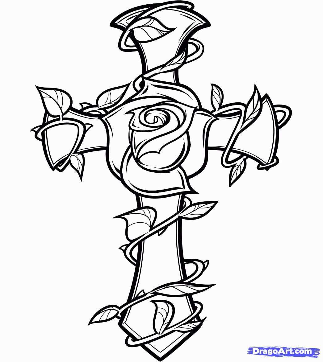 Pin By Conny On Crosses Cross Coloring Page Tattoo Coloring Book Coloring Pages