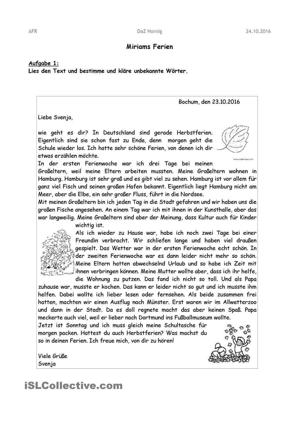 Briefe Schreiben Brief Deutsch Briefe Schreiben Briefe Lesen