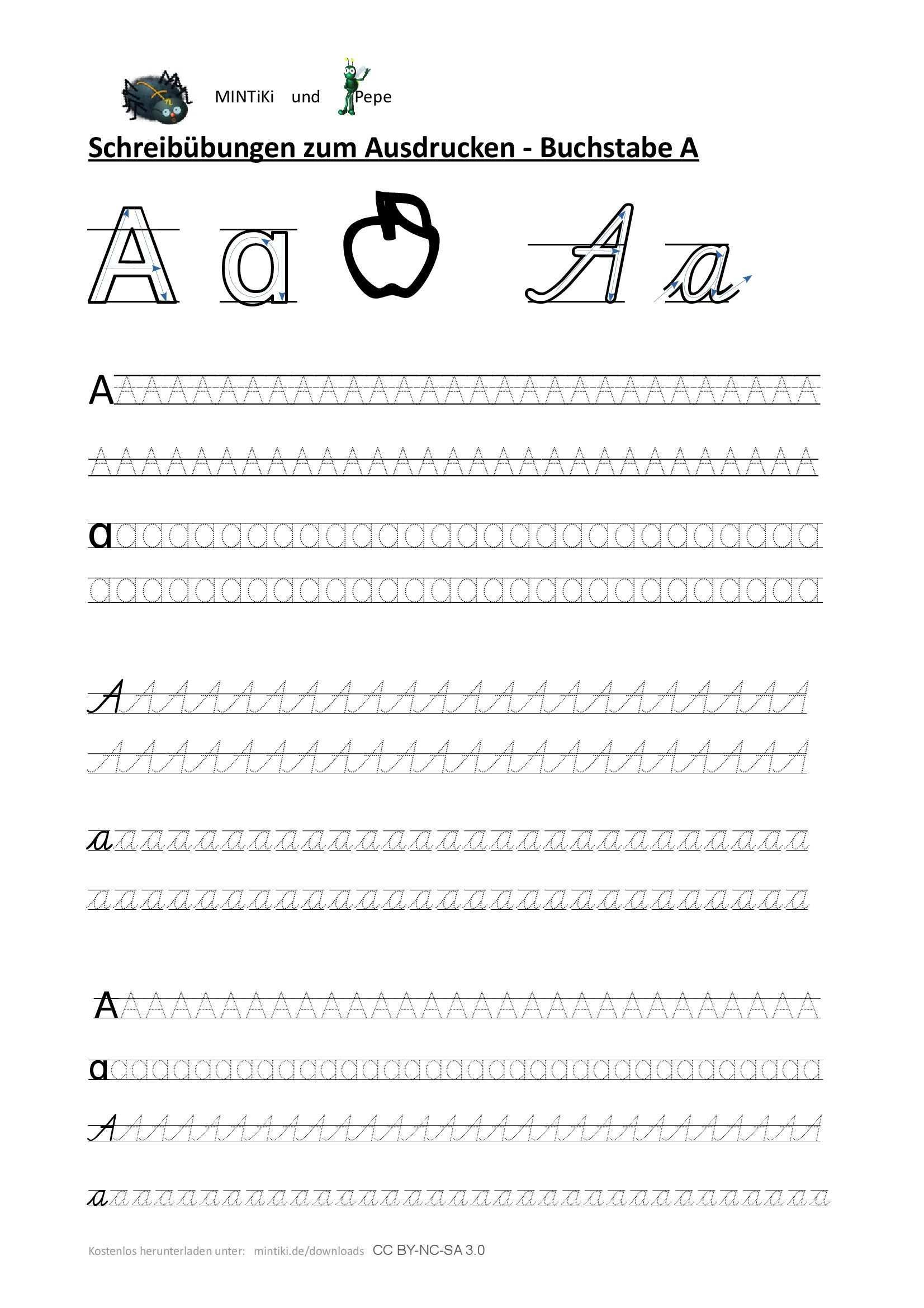 Schreibubung Vorlage Buchstabe A Ganzes Alphabet Punktlinien Druckschrift Schulausgangsschrift Sas Kost Buchstaben Lernen Alphabet Schreiben Druckschrift