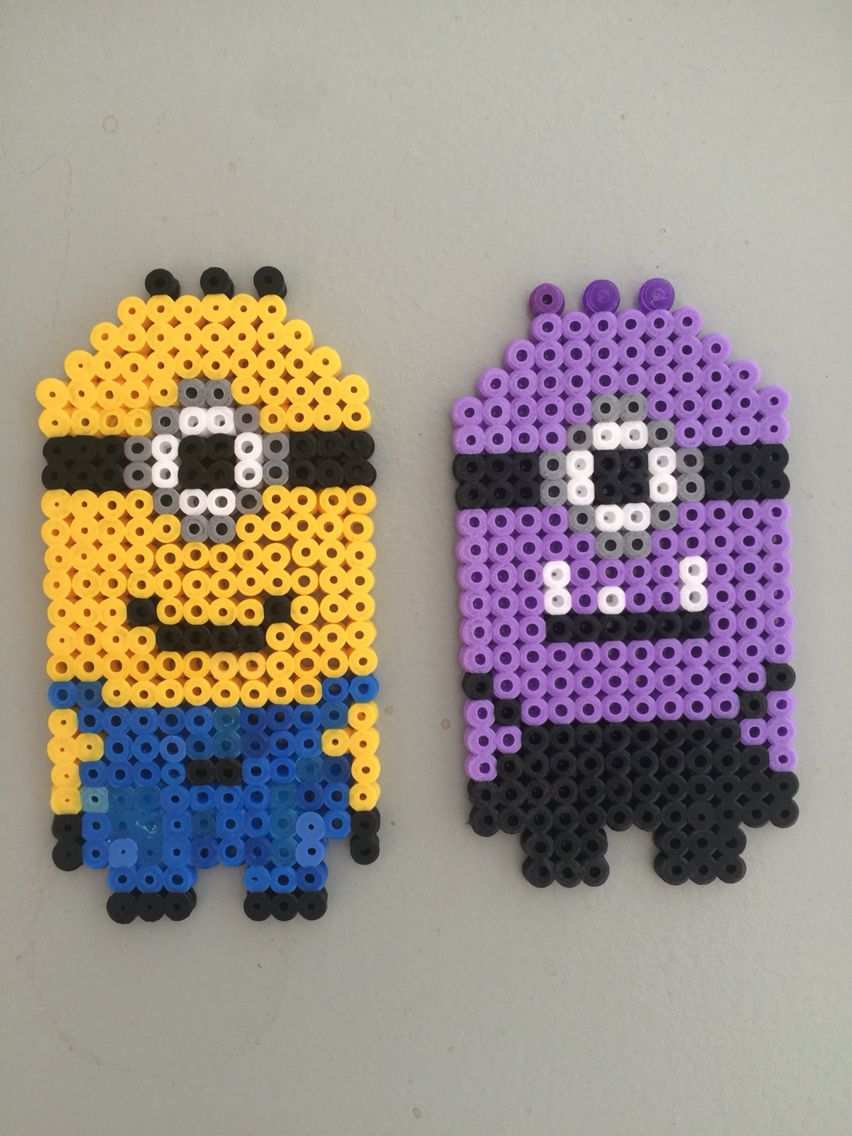 Yellow And Purple Minion In Haba Beads Minions Bugelperlen Minions Bugelperlen