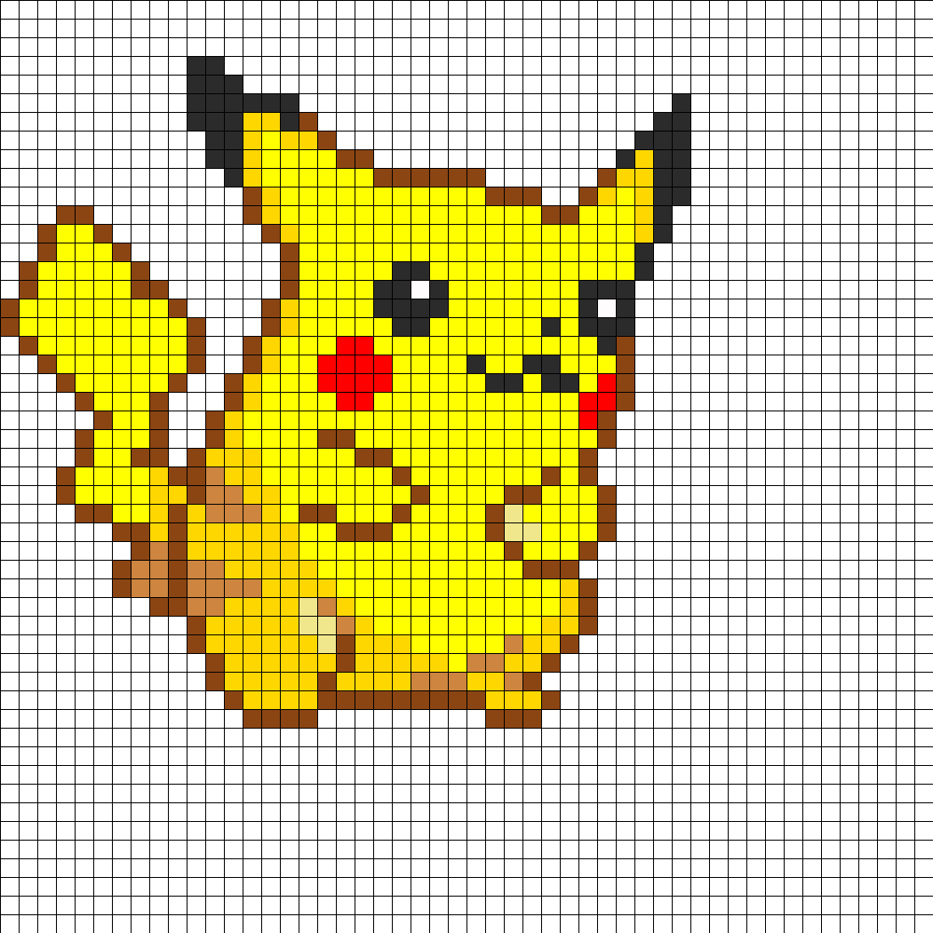 Pikachu Perler Bead Pattern Kandi Pattern Perler Beads Pokemon Bead Pixel Art Pokemon