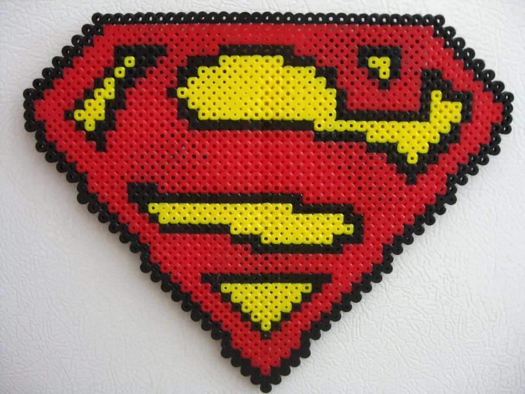 Perler Big Superman Logo By Slimer530 On Deviantart Perler Bead Art Iron Beads Bead Art