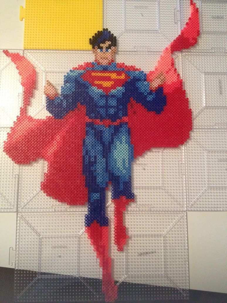 Perler New 52 Superman Pre Iron Perler Bead Art Pixel Art Grid Perler Patterns