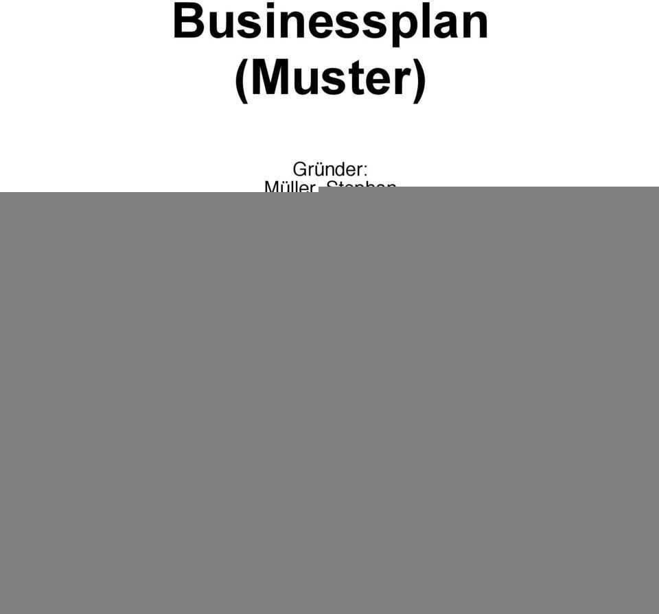 Businessplan Muster Pdf Kostenfreier Download