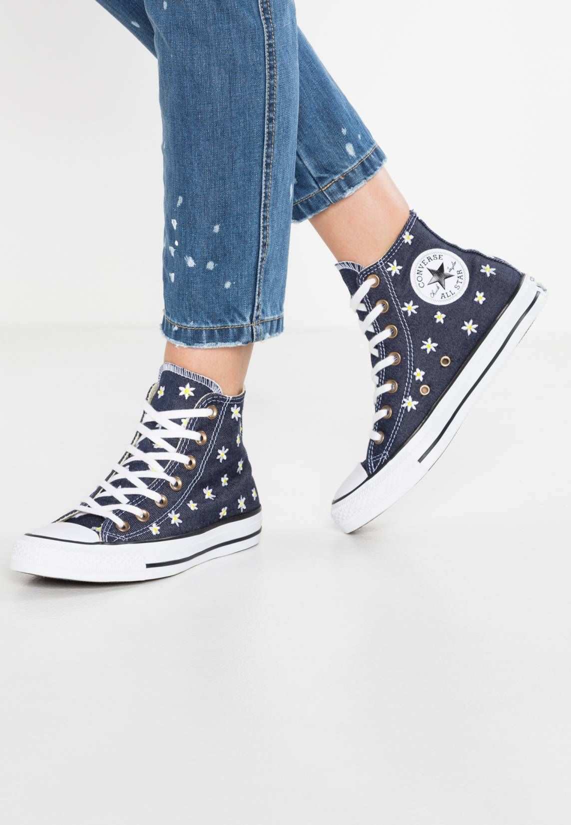 Converse Chuck Taylor All Star Sneaker High Navy Fresh Yellow White Sohle Kunststoff Decksohle Textil Innenmaterial Chuck Taylors Sneaker Sneaker High