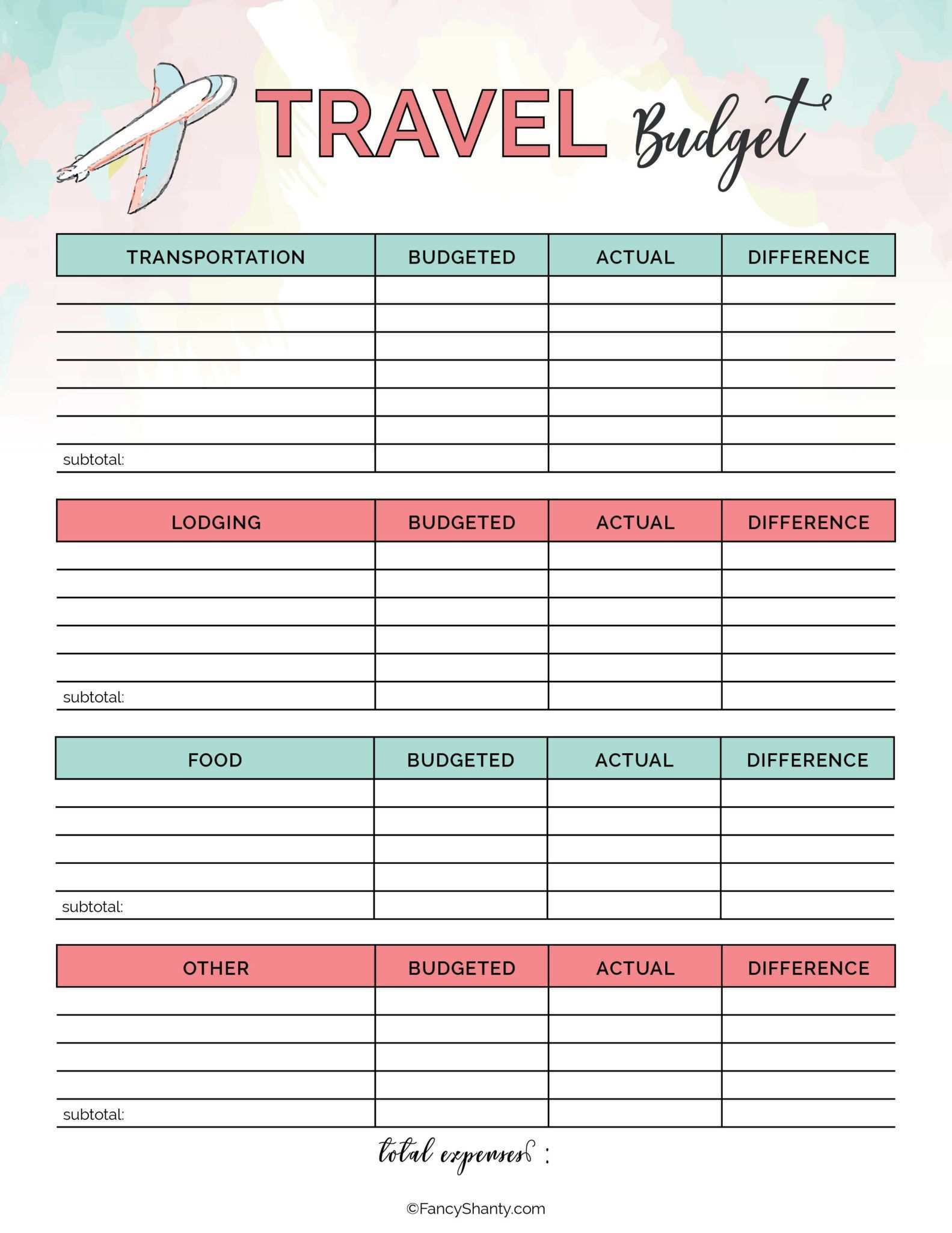 Free Printable Travel Planner Travel Printables Travel Itinerary Template Travel Budget Planner