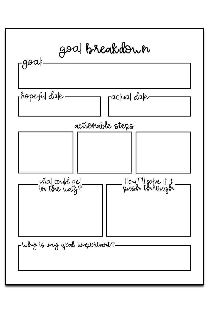 Goal Setting Worksheets Welcome To Day 5 Of For Today S Printable I Have A Free Goal Setting Worksheets This Set Pairs Perfectly With The Free You C Tasarim