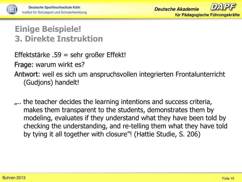 Ppt Die Hattie Studie Und Erfolgreicher Unterricht Powerpoint Presentation Id 4180101