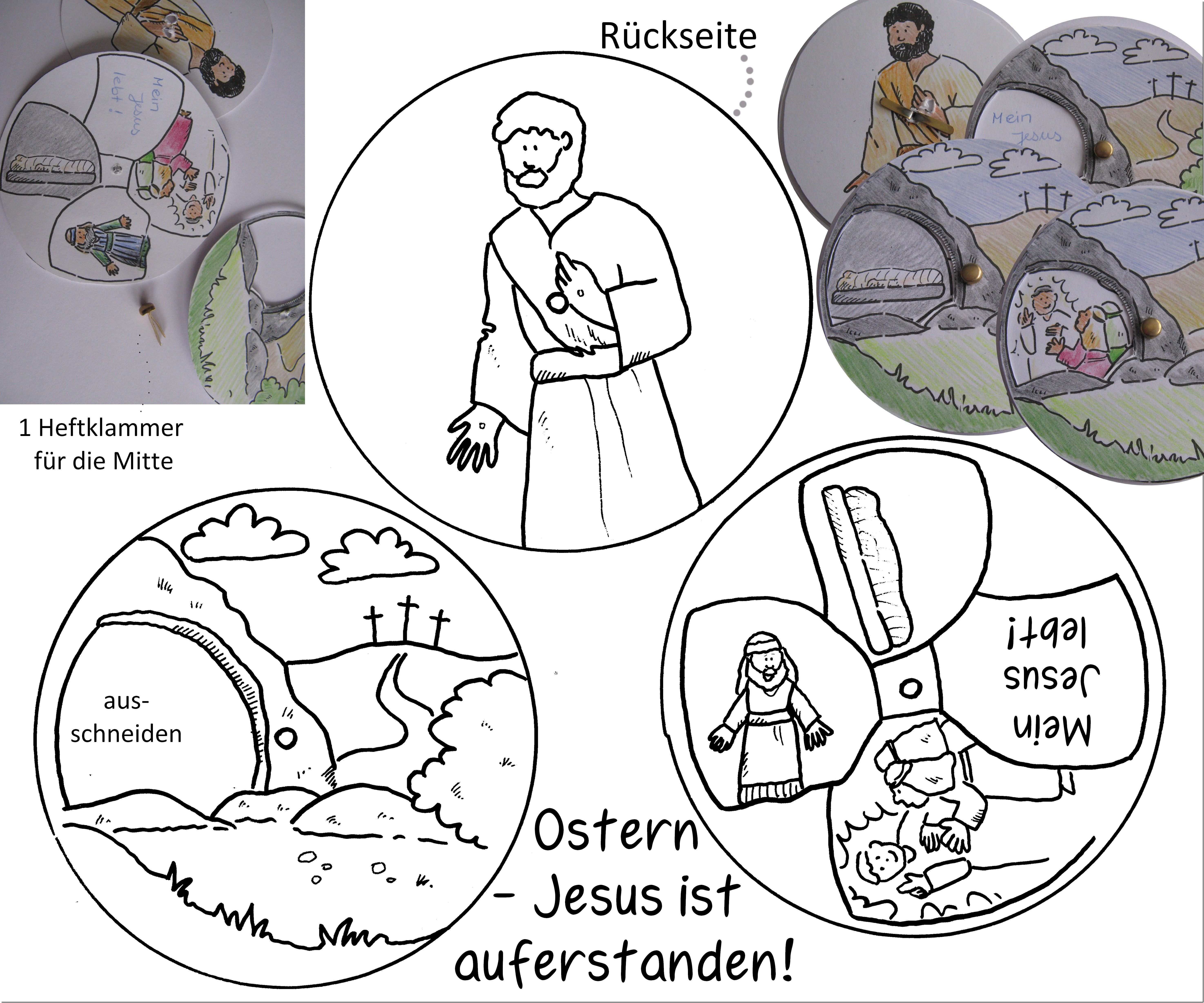 Ostern Auferstehung Jesus Lebt Drehscheibe Basteln Ostergeschichte Ostern Grundschule Bibelgeschichten Basteln Ostern Kinder