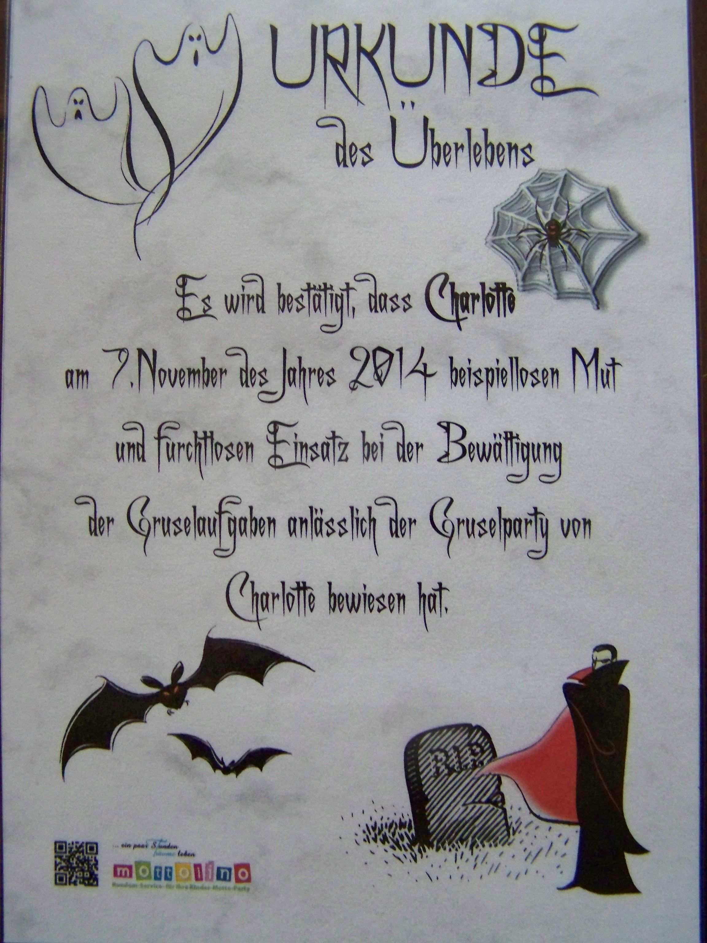 Urkunde Gruselparty Einladungskarten Kindergeburtstag Halloween Kinder Halloween Einladung